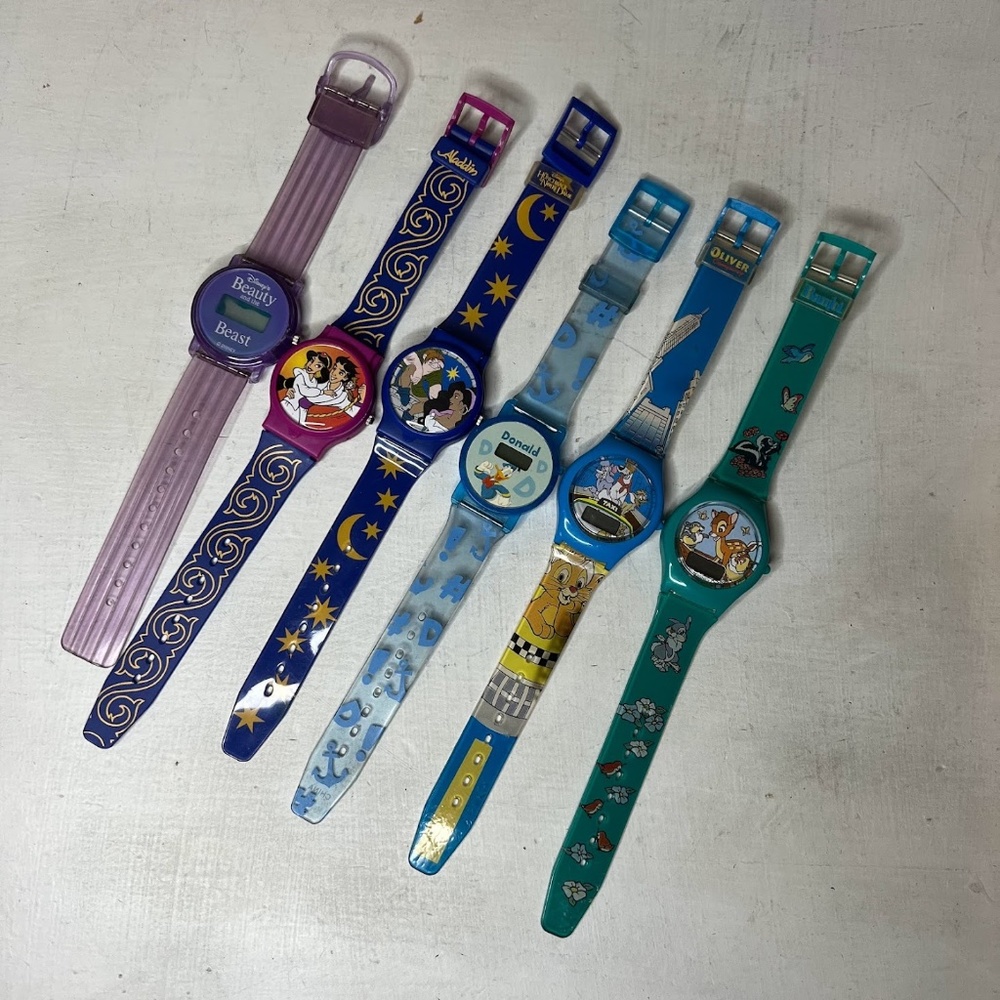 Vintage Disney Watch Lot 1990s Plastic Kids Wrist Watches